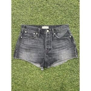 Madewell Women's Shorts Black Relaxed Denim Distressed Size 27